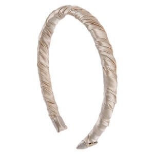 champagne silk pleated headband