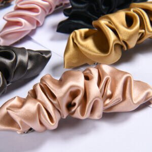 Various styles Silk scrunchie barrette hair clip