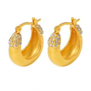 U-shaped geometric diamond fashion earrings