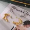 Teardrop Swirl Stitching Earrings