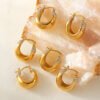 U-shaped geometric diamond fashion earrings